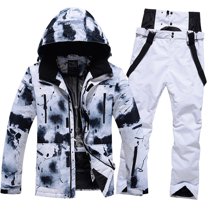 Ink Painting Style Ski & Snowboard Suits Ski Bibs