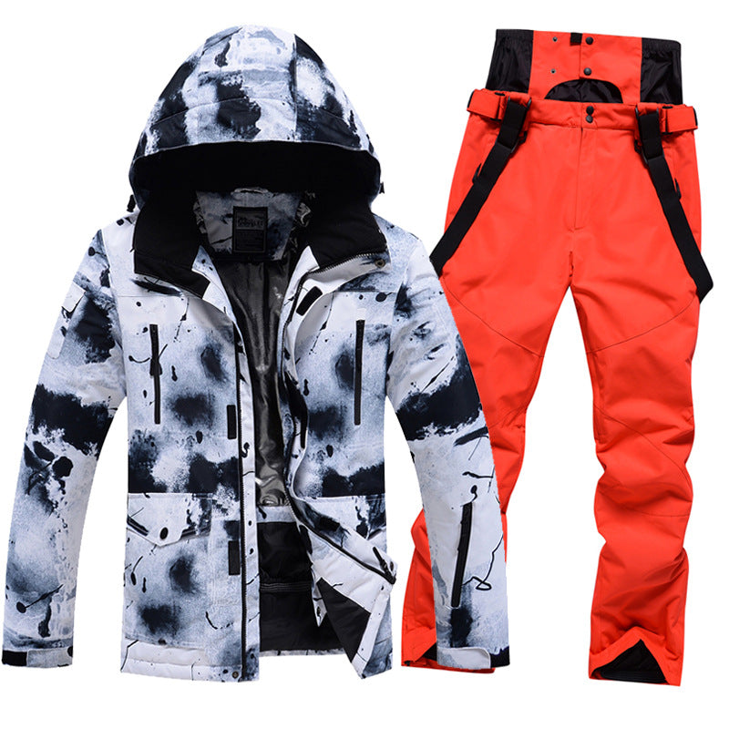 Ink Painting Style Ski & Snowboard Suits Ski Bibs