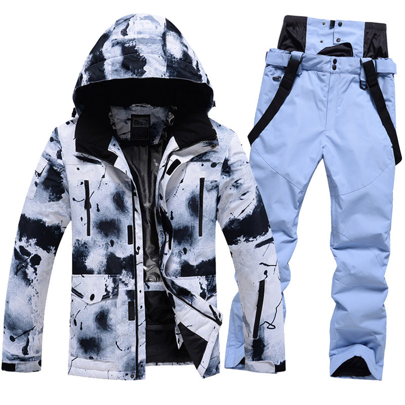 Ink Painting Style Ski & Snowboard Suits Ski Bibs