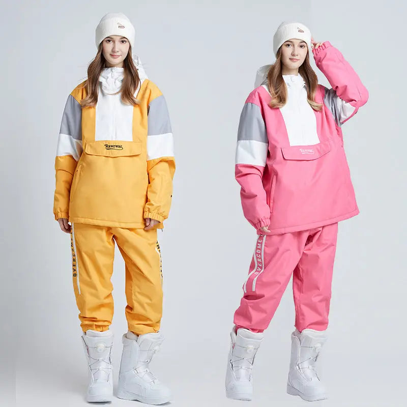 Couple Outdoor Snowwear Set Hooded Ski Suits RIUIYELE