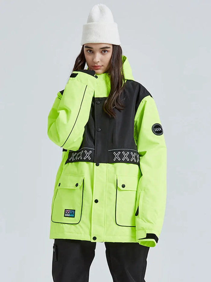 Couple Windproof Women Ski Snowboarding Cargo Jacket 