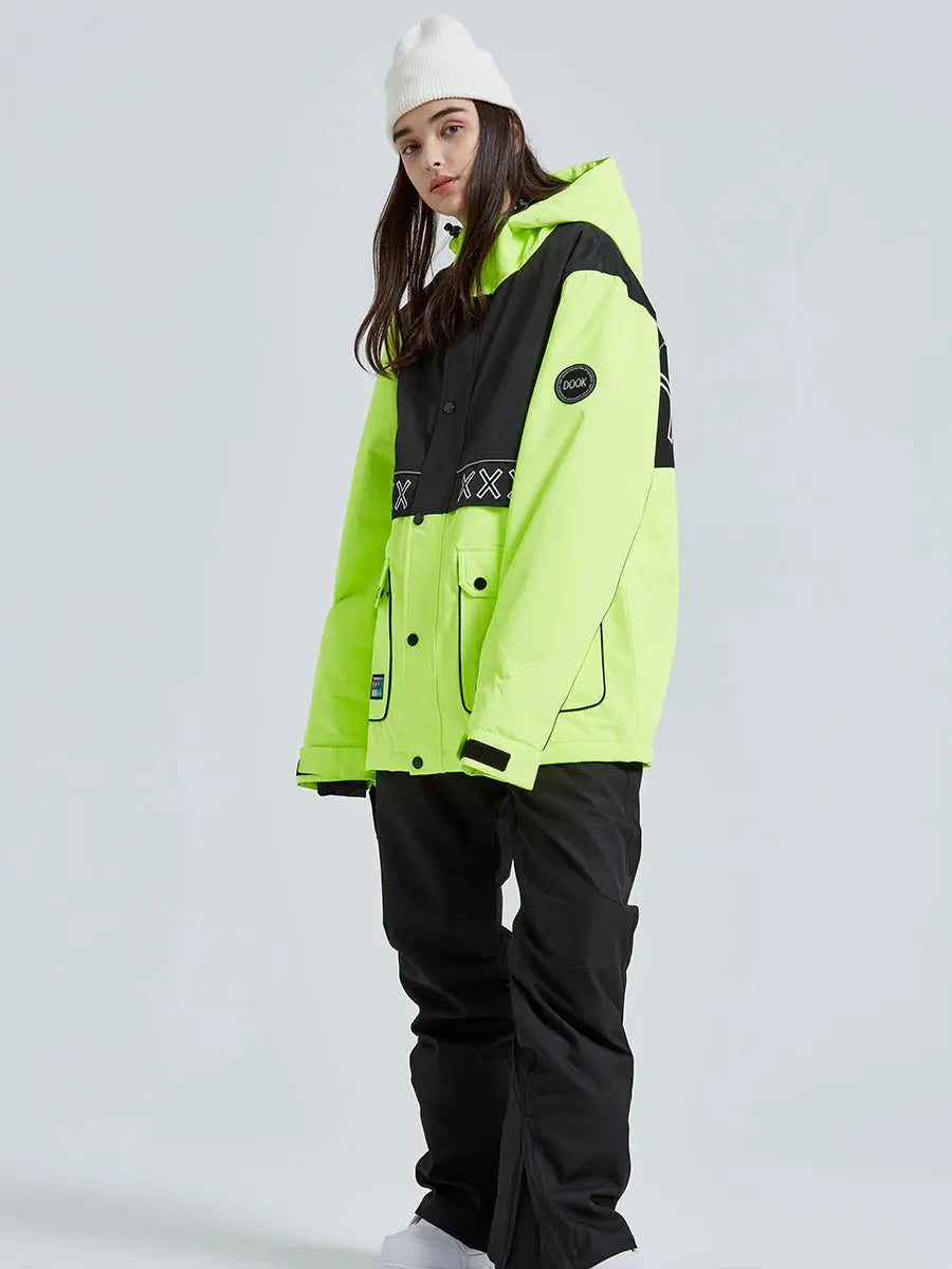 Couple Windproof Women Ski Snowboarding Cargo Jacket 