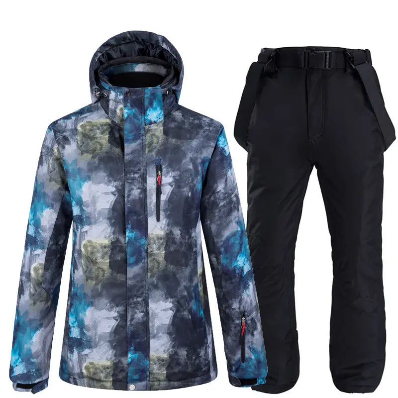 Detachable Hooded Men Ski Snowboard Jackets and Pants Riuiyele