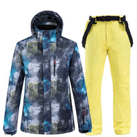 Detachable Hooded Men Ski Snowboard Jackets and Pants Riuiyele