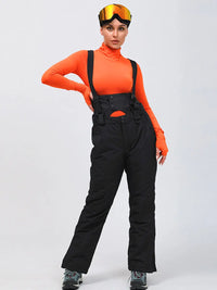 Detachable Ski Bibs & Pants Girls Double Strap Snow Pants 