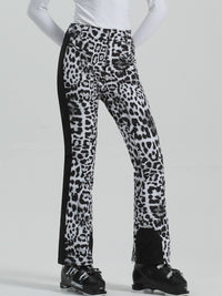 Leopard High Waist Slim Snow Pants