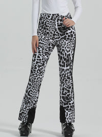 Leopard High Waist Slim Snow Pants