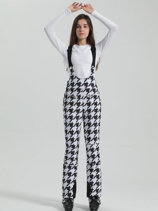 Houndstooth Slim Salopette Ski Pants