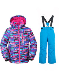 Girls Windproof Waterproof Ski Jacket & Pants Snowsuits