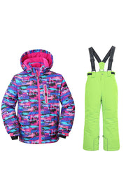 Girls Windproof Waterproof Ski Jacket & Pants Snowsuits