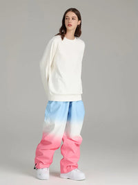 Gradient Design Baggy Snow Pants Outdoor Snowwear - RIUIYELE