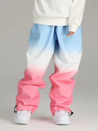 Gradient Design Baggy Snow Pants Outdoor Snowwear - RIUIYELE