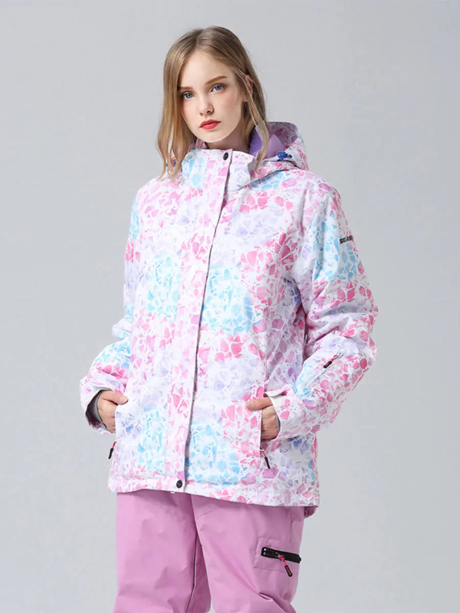 Graffiti Printed Ski Snowsports Insulated Jacket Riuiyele