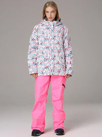 Graffiti Printed Ski Snowsports Insulated Jacket Riuiyele