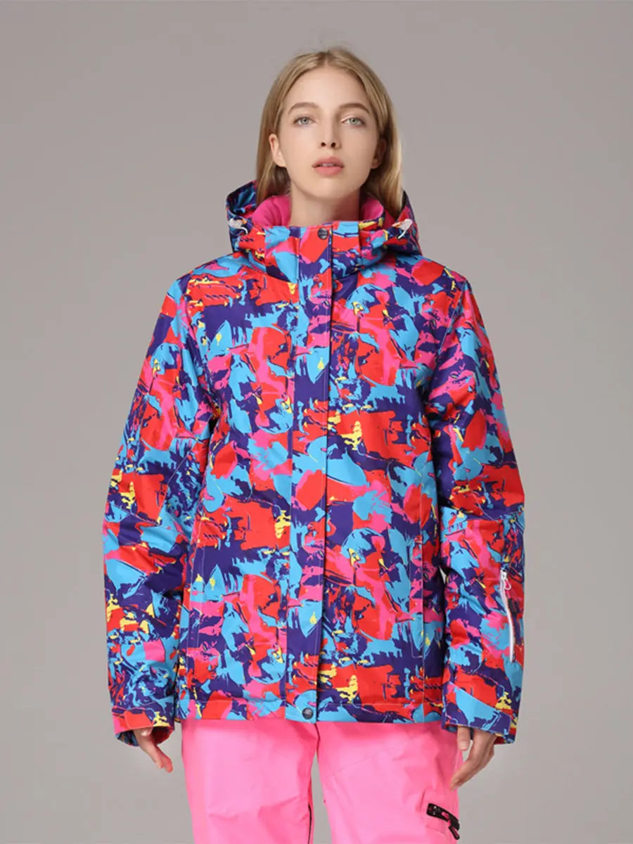 Graffiti Printed Ski Snowsports Insulated Jacket Riuiyele