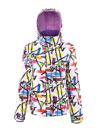 Graffiti Printed Ski Snowsports Insulated Jacket Riuiyele