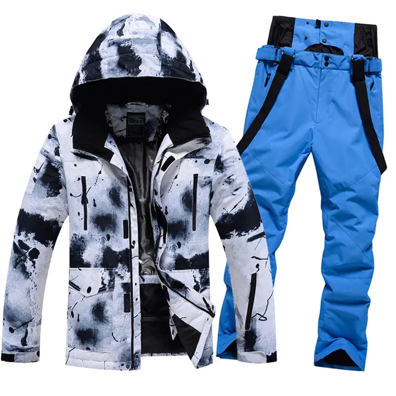 Ink Painting Style Ski & Snowboard Suits Ski Bibs Riuiyele