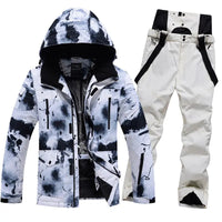 Ink Painting Style Ski & Snowboard Suits Ski Bibs Riuiyele