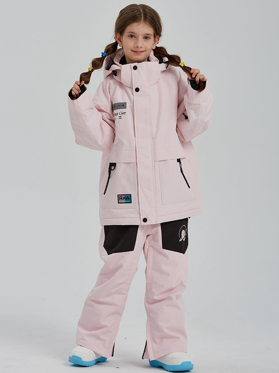 Solid Color Girls Snow Jacket