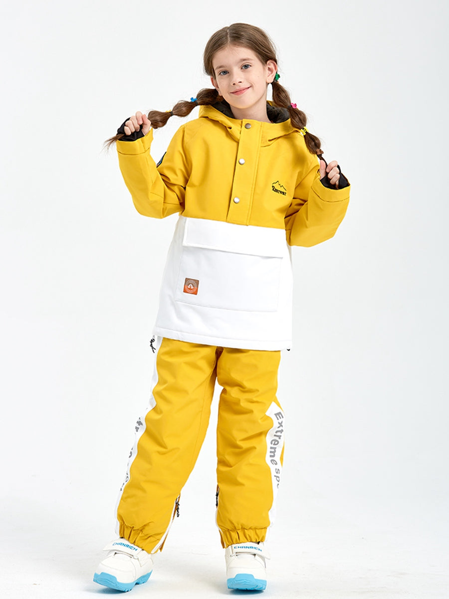 Girls Color Blocked Pullover Snow Jackets & Pants
