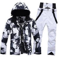 Men Insulated Snowboarding Jacket & Ski Bibs 2 Pieces Riuiyele