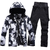 Men Insulated Snowboarding Jacket & Ski Bibs 2 Pieces Riuiyele