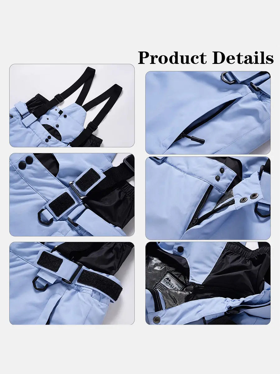 Men Insulated Snowboarding Jacket & Ski Bibs 2 Pieces 