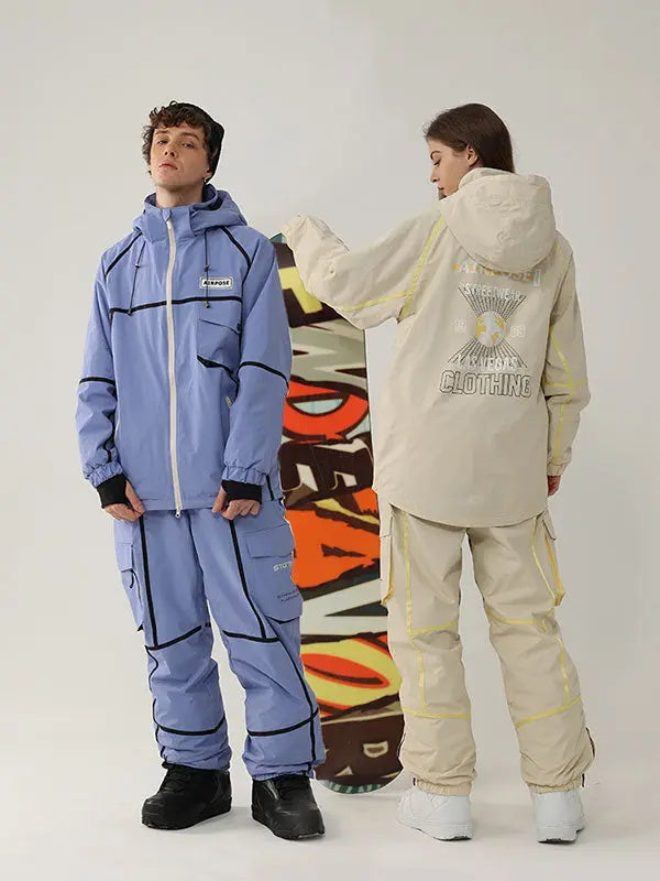 Men's Air Pose Mountain Breaker Stripe Cargo Snow Suits 