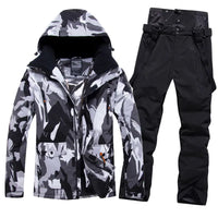 Men's Winter Windproof Snowsuit Snowboard Jacket and Ski Pants Riuiyele