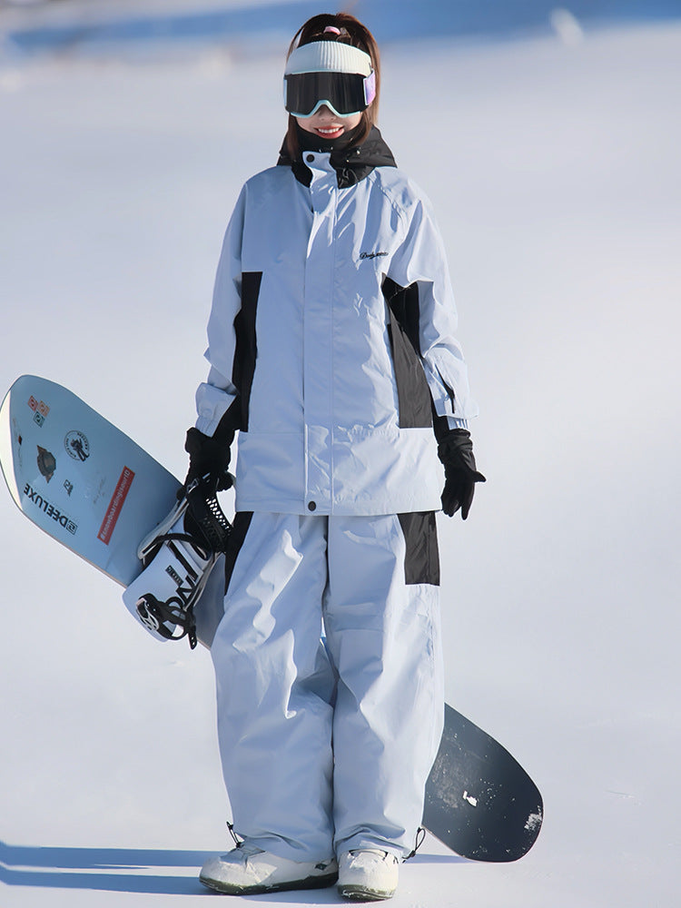 Female Pro Warm Skiing Suit Set Winter Snow Tracksuit