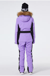 Fur Collar One Piece Ski Suits Jumpsuits 