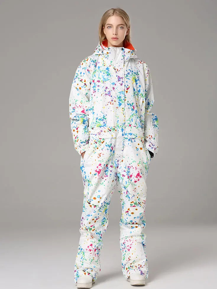 Printed One Piece Ski Suits Ski Onesies