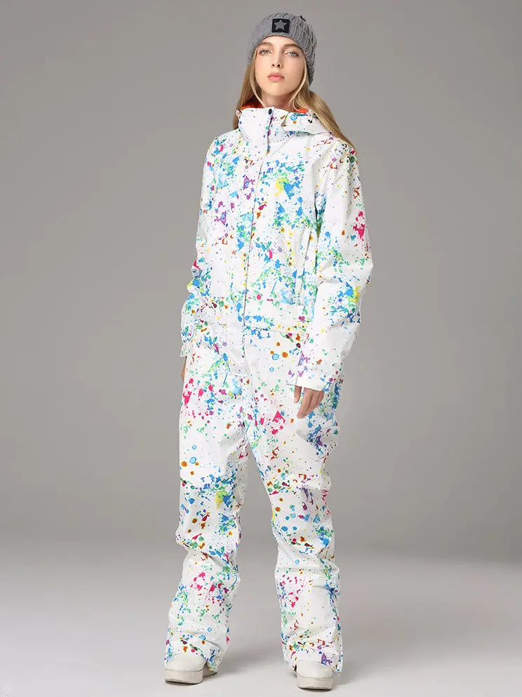 Printed One Piece Ski Suits Ski Onesies