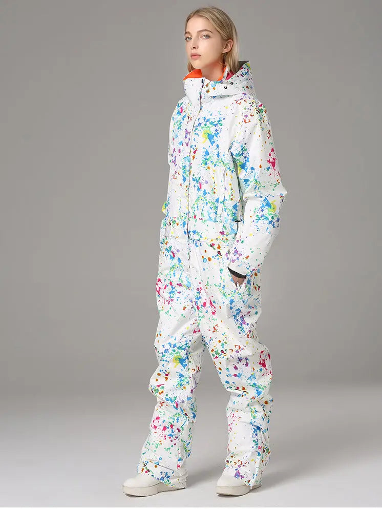 Printed One Piece Ski Suits Ski Onesies