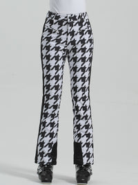 Houndstooth High Waist Slim Snow Pants