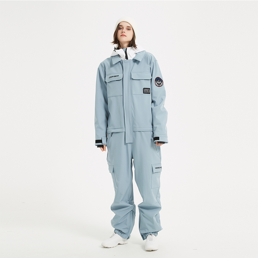 Loose Fit One-piece Ski Suits Insulated Snow Jumpsuits 