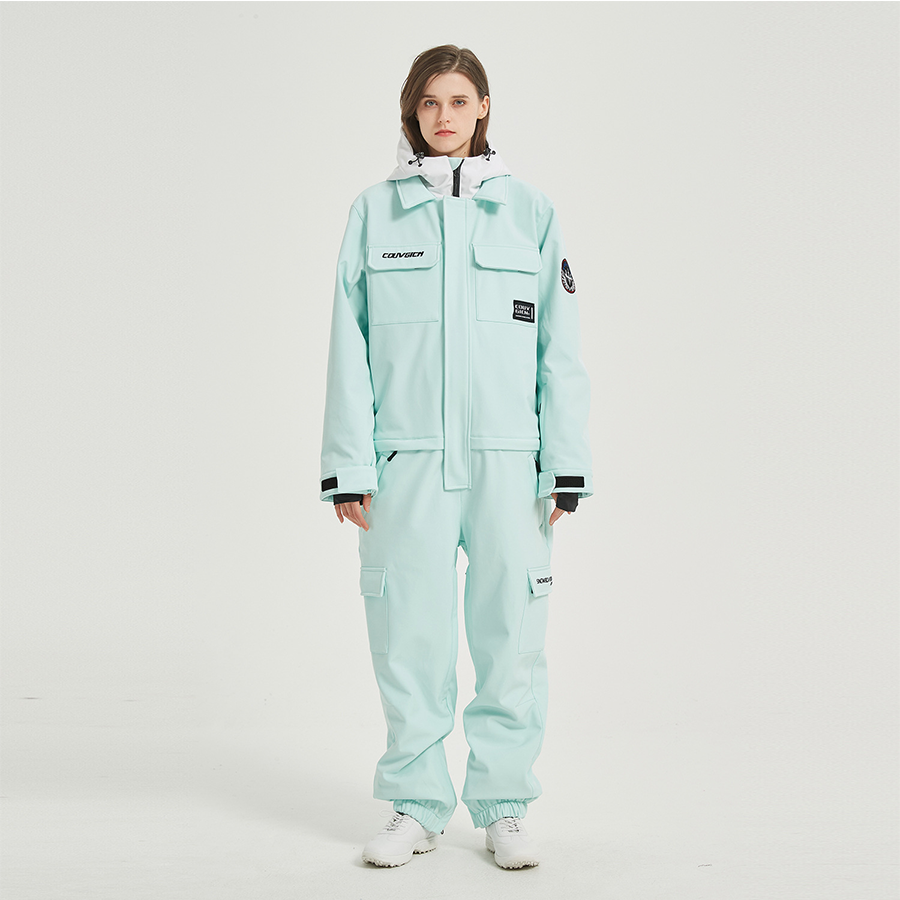 Loose Fit One-piece Ski Suits Insulated Snow Jumpsuits 