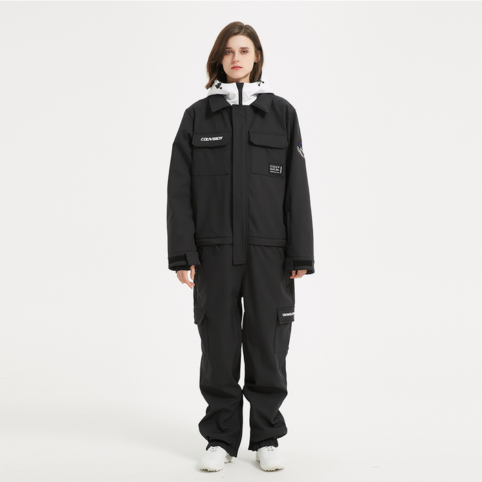 Loose Fit One-piece Ski Suits Insulated Snow Jumpsuits 