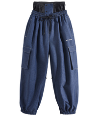 Baggy Denim Snow Overalls Pants Couple Style 