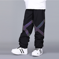 Unisex High Waist Snow Ski Pants Reflective Sportswear 