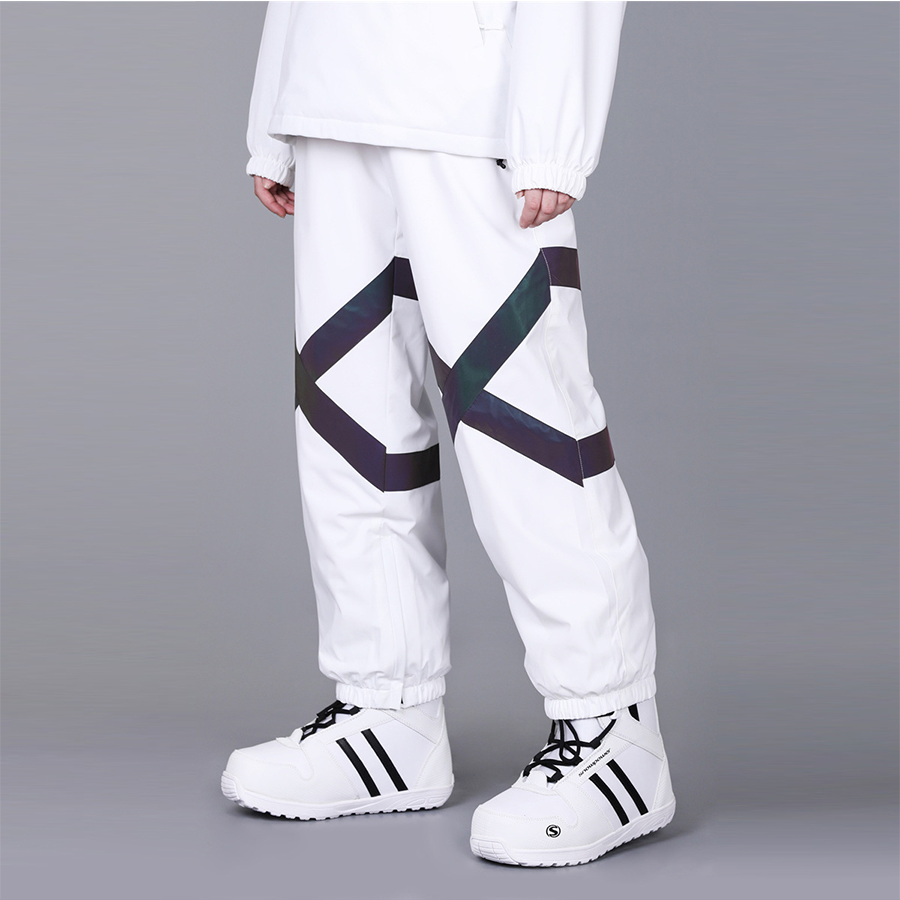 Unisex High Waist Snow Ski Pants Reflective Sportswear 