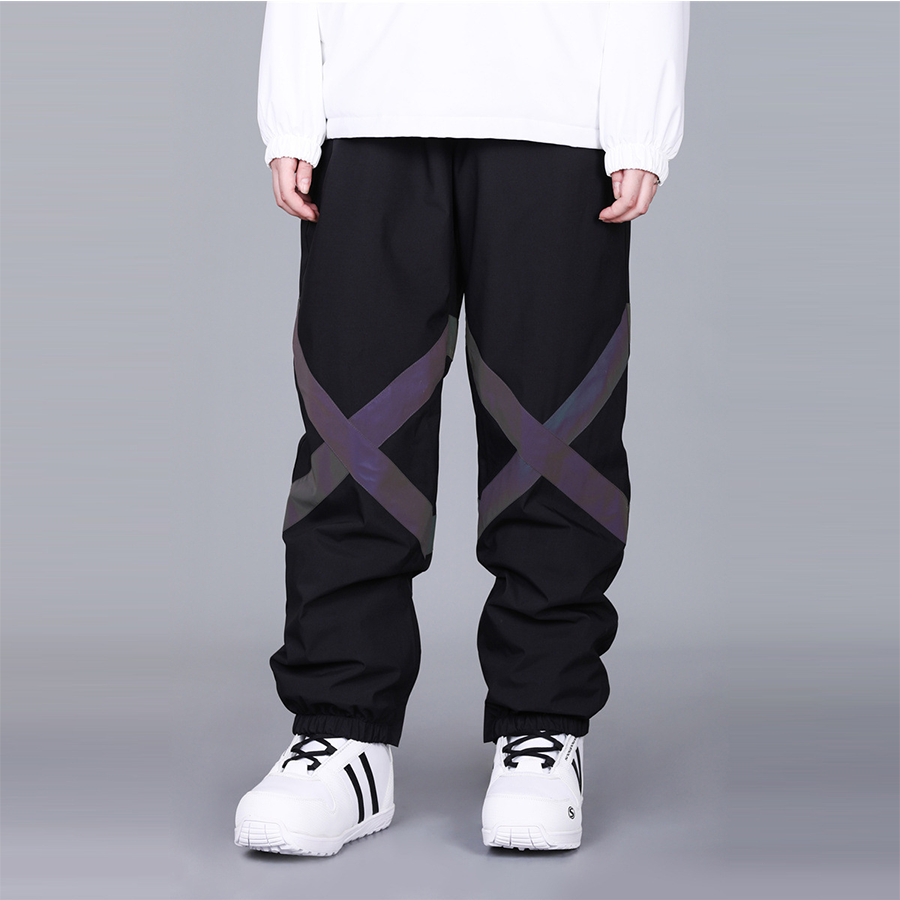 Unisex High Waist Snow Ski Pants Reflective Sportswear 