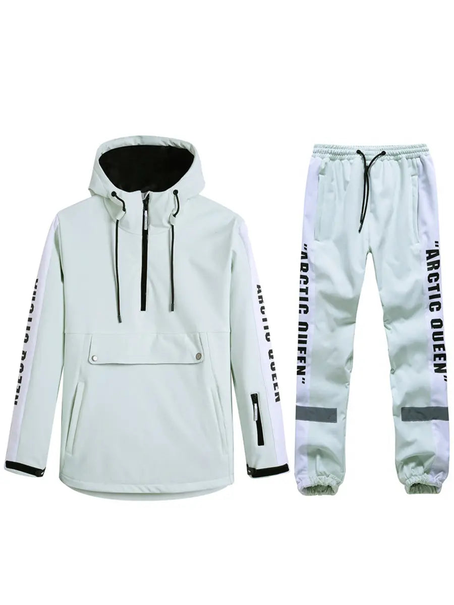 Reflective Women Ski Anorak Jacket & Overall Pants 