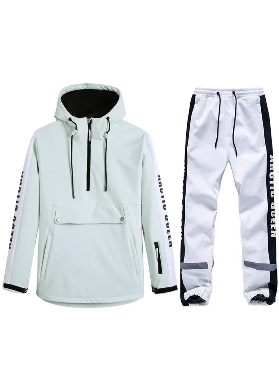 Reflective Women Ski Anorak Jacket & Overall Pants 