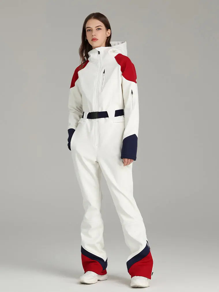 Retro Ski Suit Downhill One-piece Snowsuit