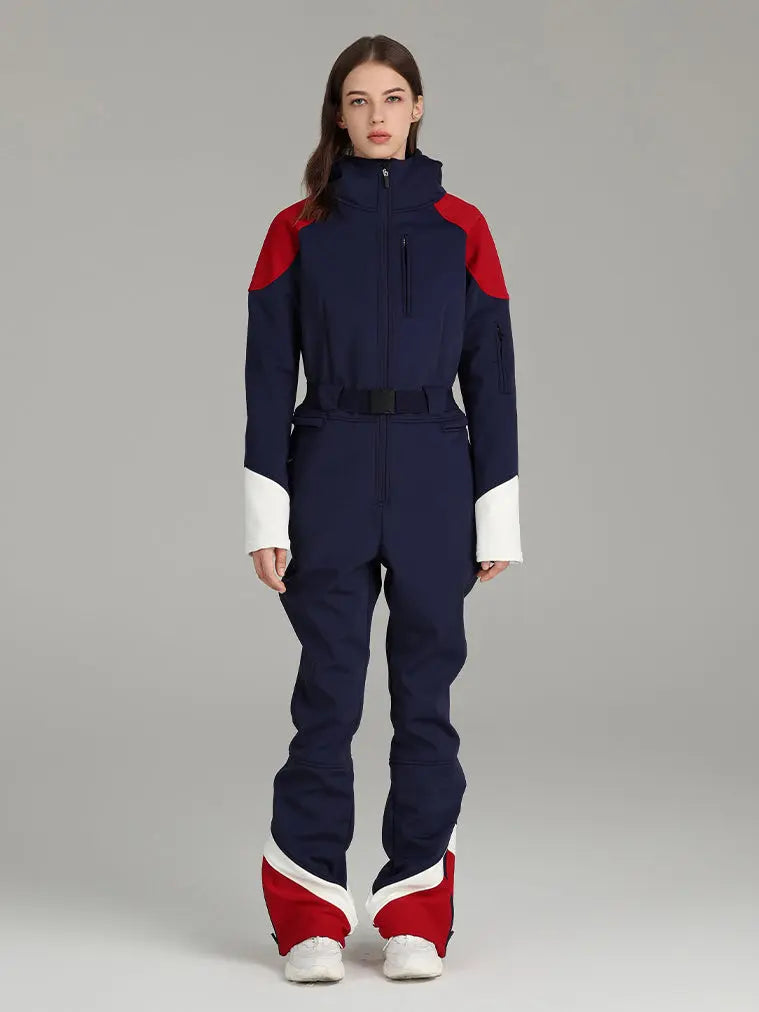 Retro Ski Suit Downhill One-piece Snowsuit