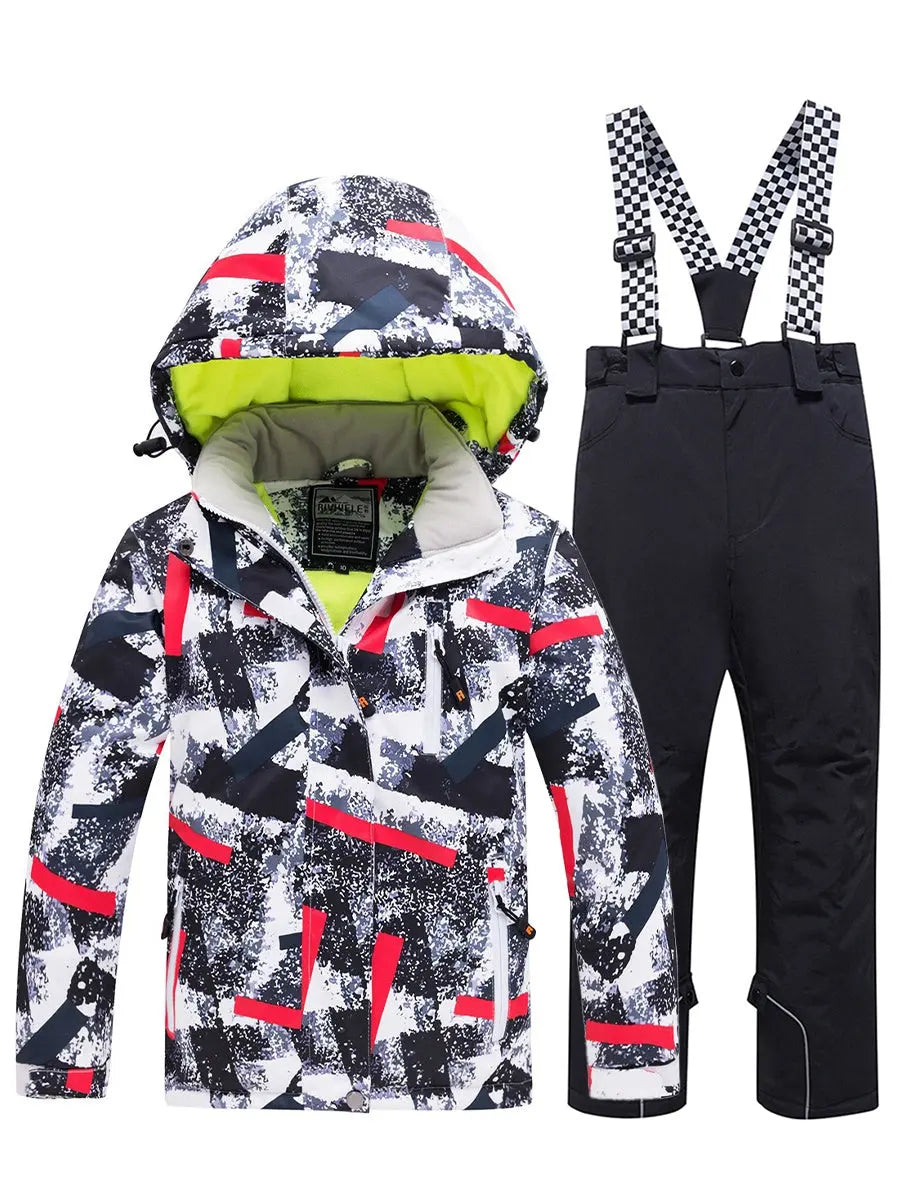 Riuiyele Boy Skiing Snowboarding Insulated Suits Windproof 