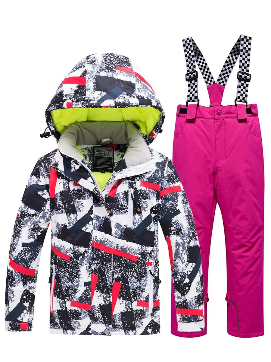 Riuiyele Boy Skiing Snowboarding Insulated Suits Windproof 