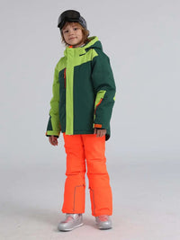 Riuiyele Boys Hooded Skiing Snowboarding Jacket & Pants Set 