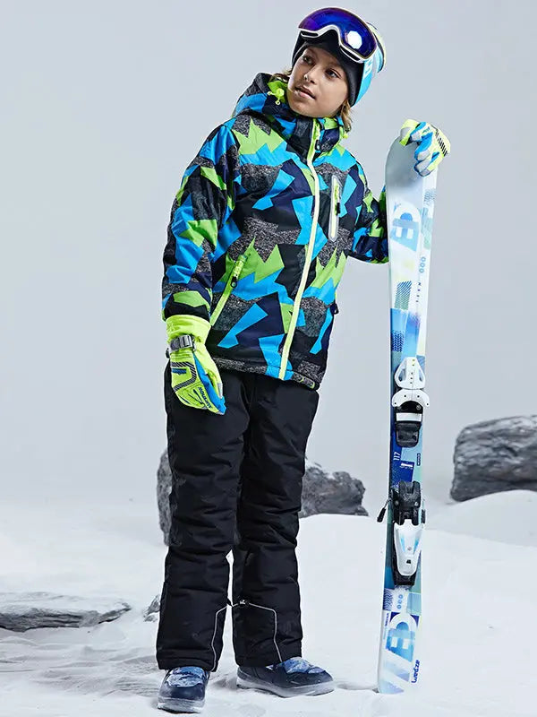 Riuiyele Boys Winter Windproof Waterproof Ski Jacket and Pants